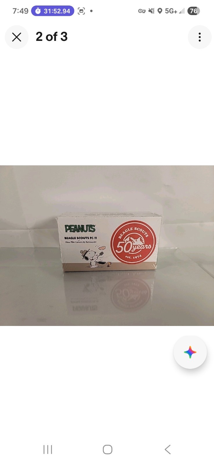 Retrospekt Snoopy Peanuts Beagle Scouts FC-11 35mm 135 Reusable Film Camera NEW