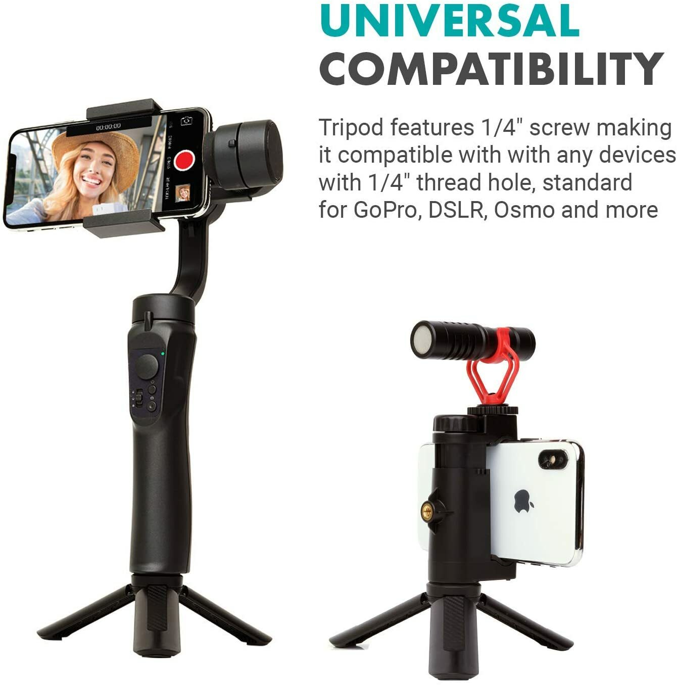 Movo TR-1 Compact Mini Tabletop Tripod/Hand Grip for Camera, Gimbal, Rig
