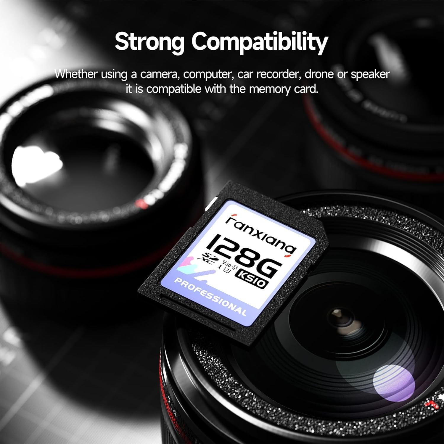 128GB SDXC Memory Card SD Card, UHS-I, C10, U3, V30, Full-HD & 4K Video, Up t…