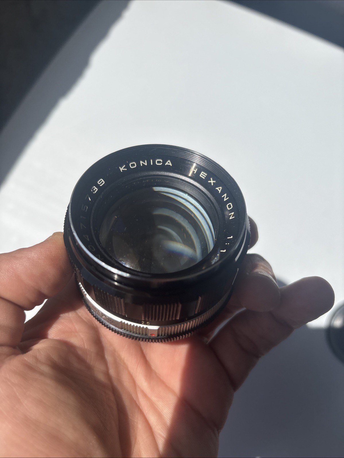 Konica Hexanon 1:1.4 F=57mm Camera Lens Made in Japan