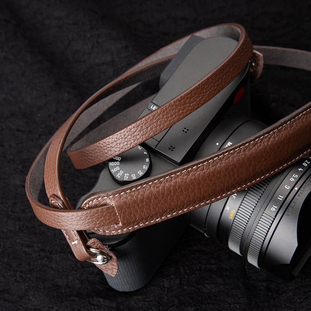 115cm Vintage Genuine Leather Camera Neck Shoulder Strap for Leica Fuji Brown