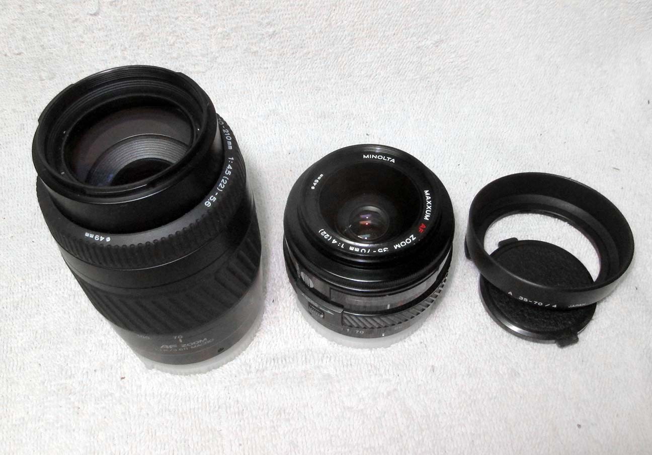 TWO (2) MINOLTA AF Zoom SLR DSLR Lenses. 35-70mm & 70-210mm. Film/Digital.Maxxum