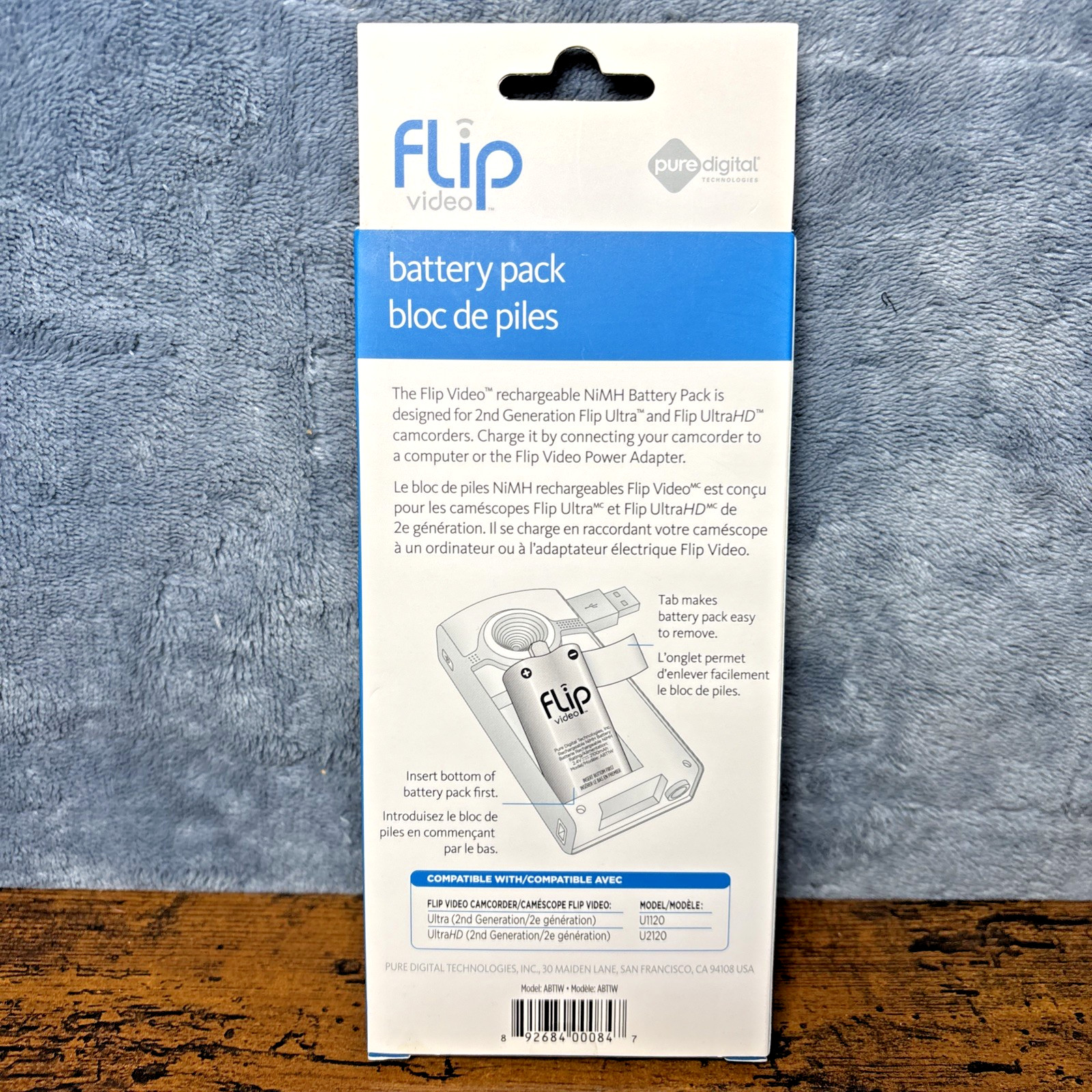 NEW OEM Flip Video Rechargeable Battery Pack ABT1W for Flip Ultra/UltraHD (3M)