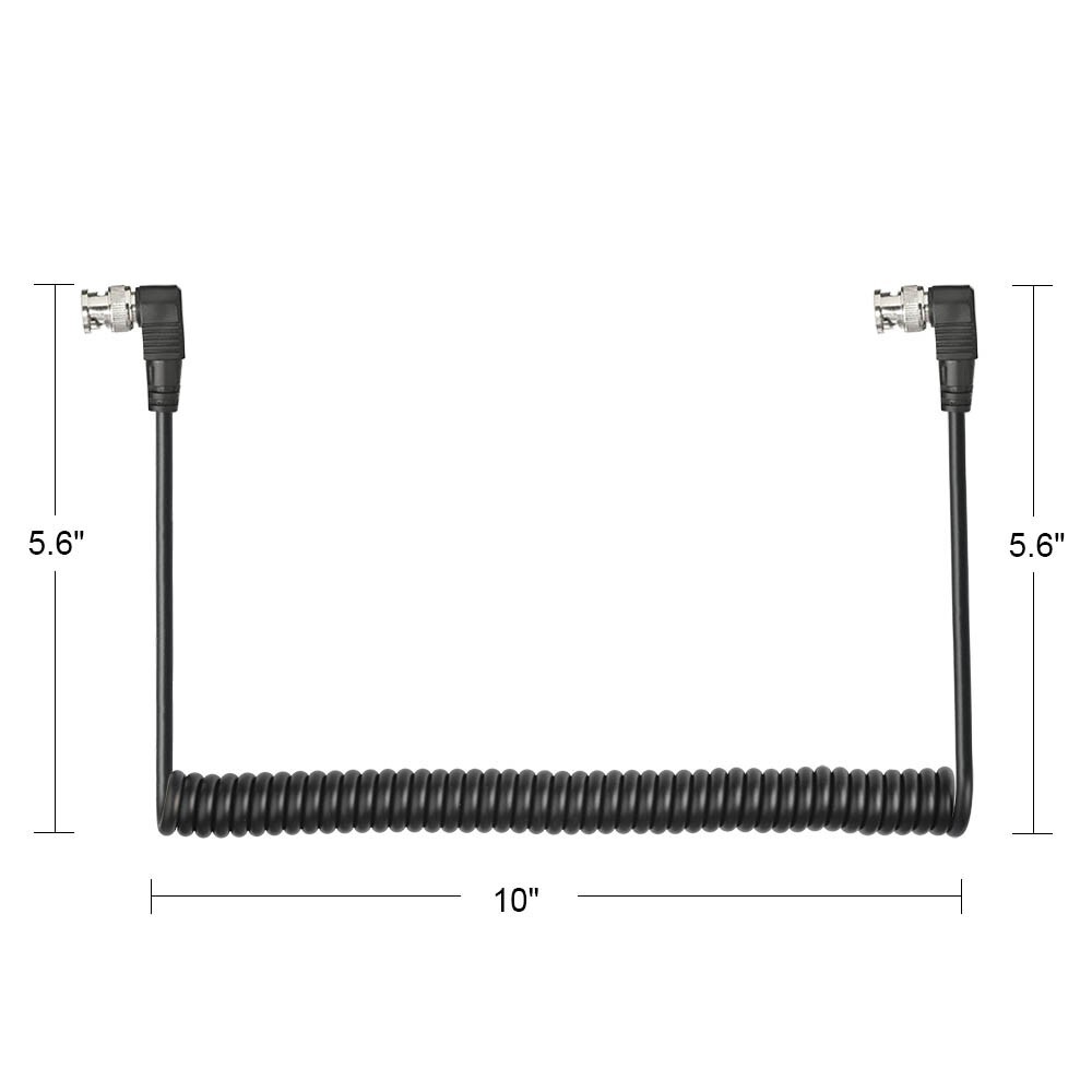 BNC Male to BNC Male 3G/HD SDI Coil Cable 1m for Supports HD-SDI/3G-SDI Video