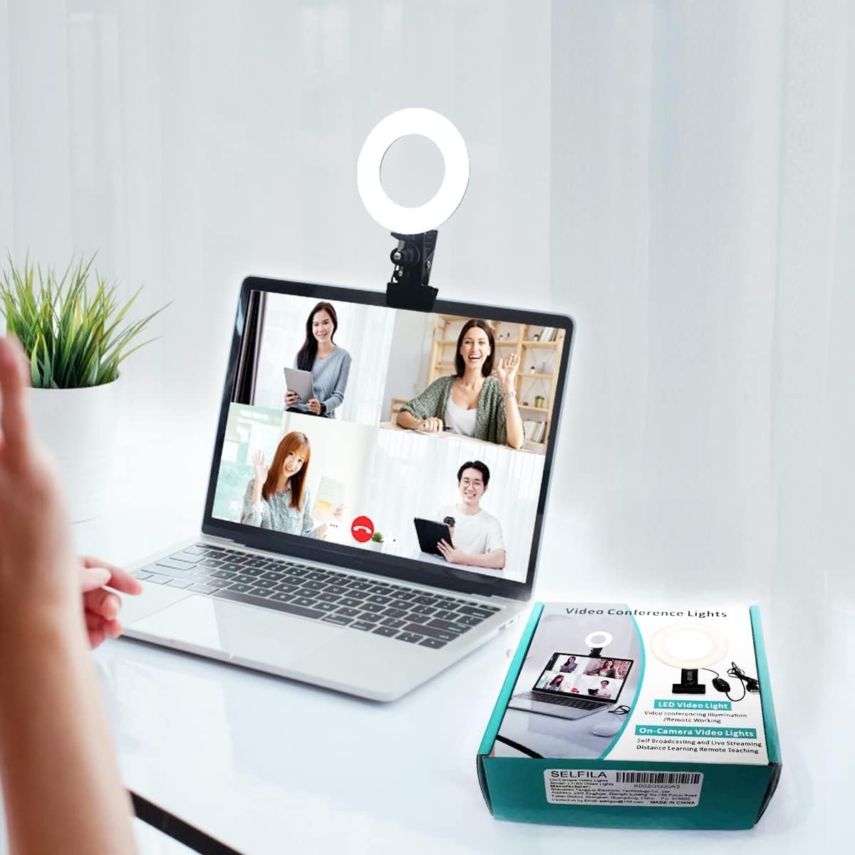 Ring Light 5 Inch USB Portable, 3200K-6500K Dimmable LED Clip on for Laptop C…