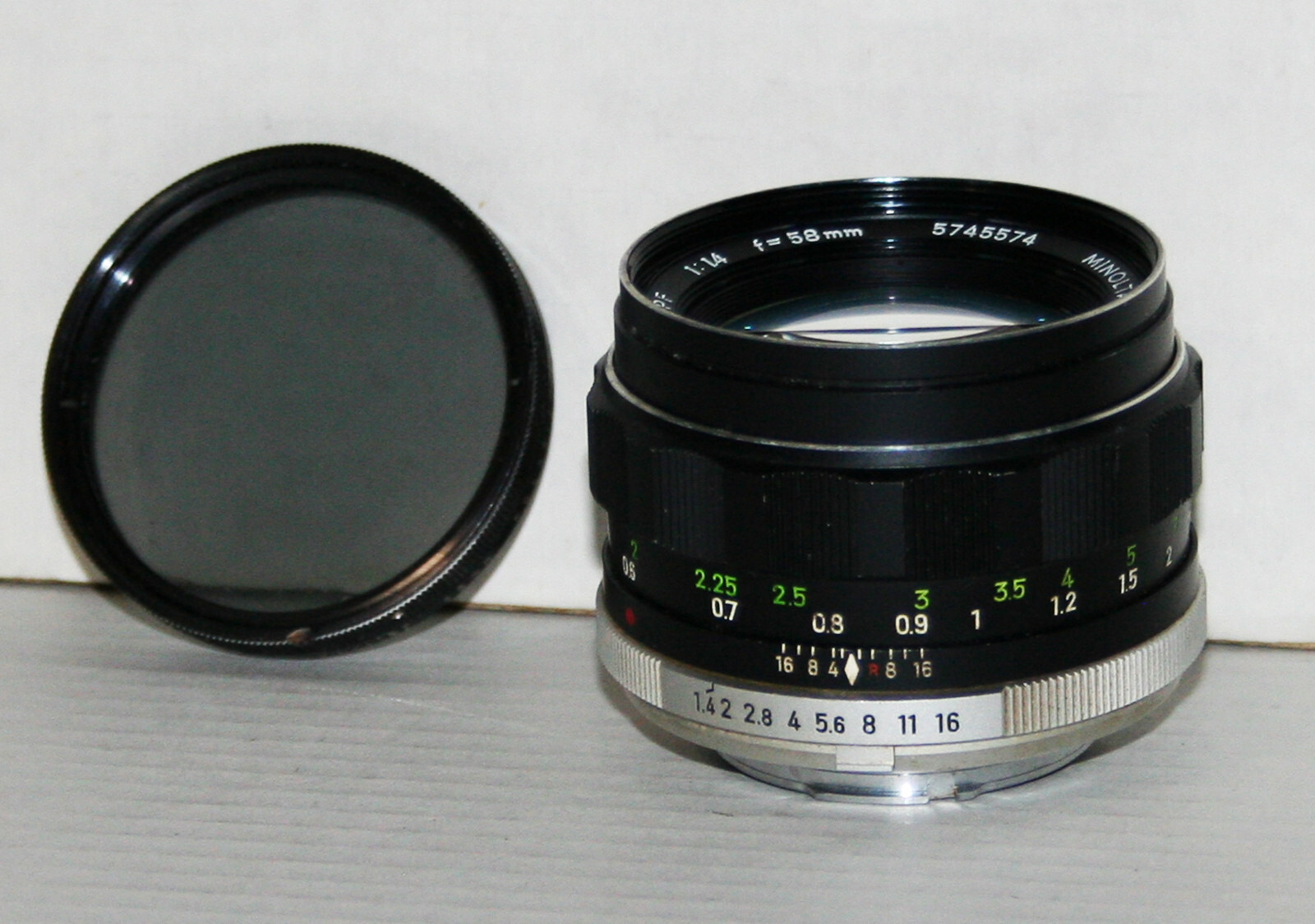 Minolta MC Rokkor-PF 58mm f/1.4 Prime MF Standard Lens JAPAN # 02 w/ UV Filter