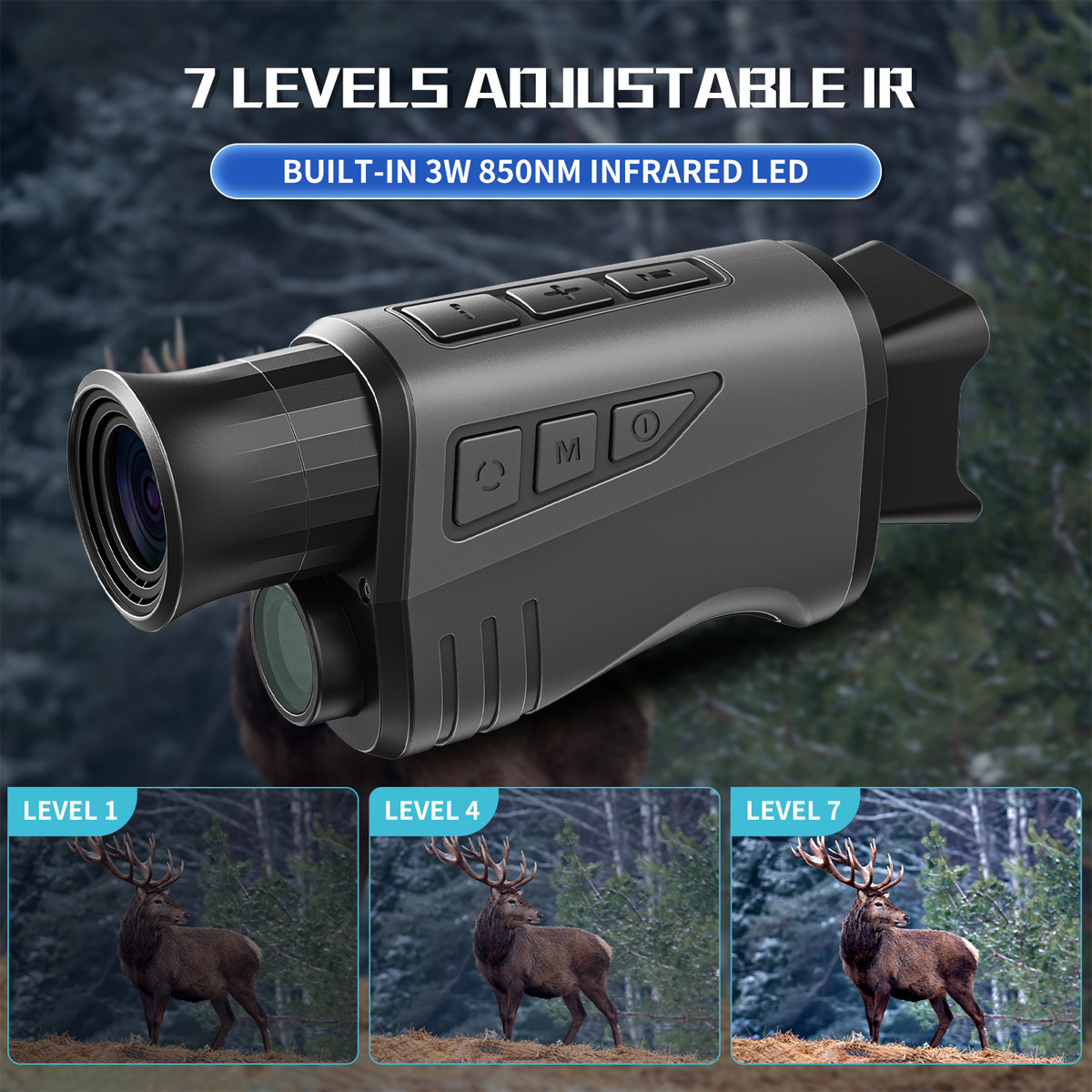 Digital Night Vision Monocular 12MP Infrared Telescope 984ft 16X Zoom IR Goggles