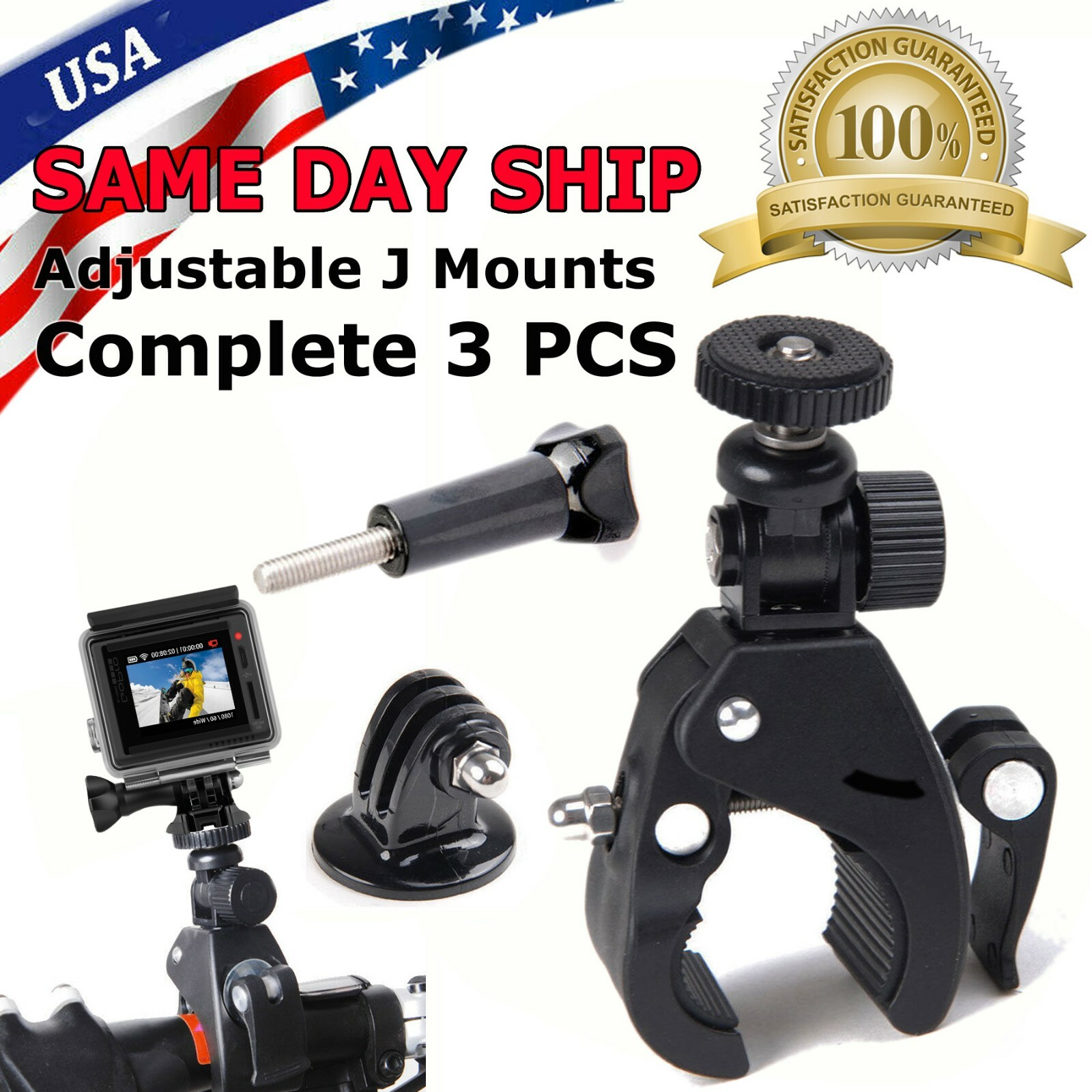 Bicycle Bike Motorcycle Handlebar Mount Holder Clamp For Gopro Hero 5 4 3+ 3 2 1
