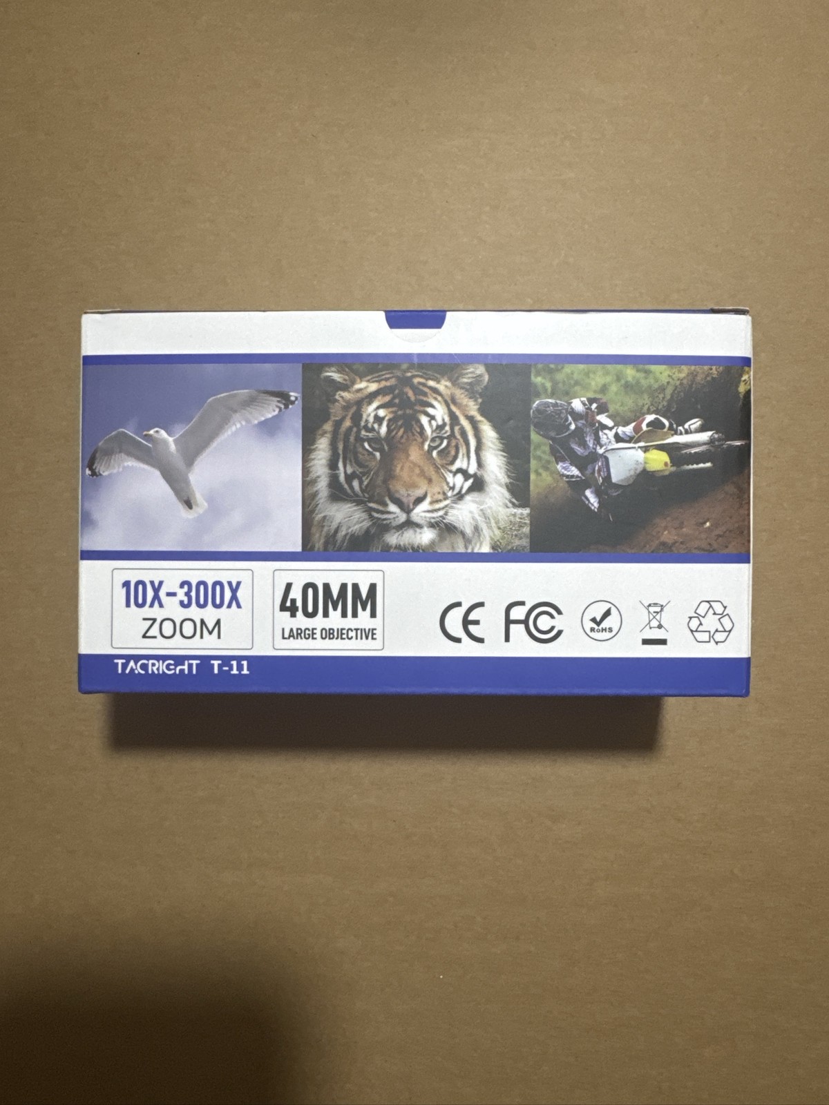 NEW TacRight 40MM Large Objective Multi-Coated Lens Monocular 10X-300X Zoom