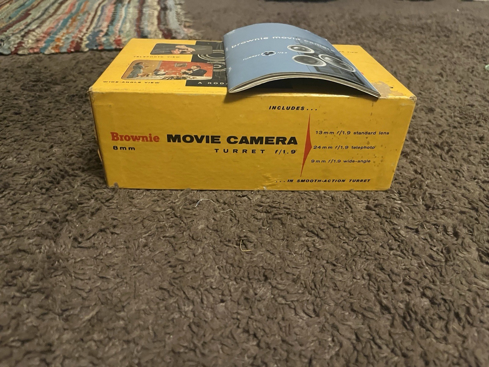 Kodak Brownie Movie Camera Turret f/1.9 Standard 8mm Gray w/ Box