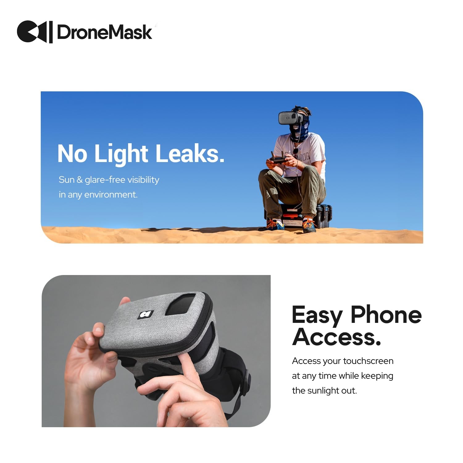 DroneMask 2 | FPV Goggles for All Camera Drones | Unibody Lens | HD FPV Goggles