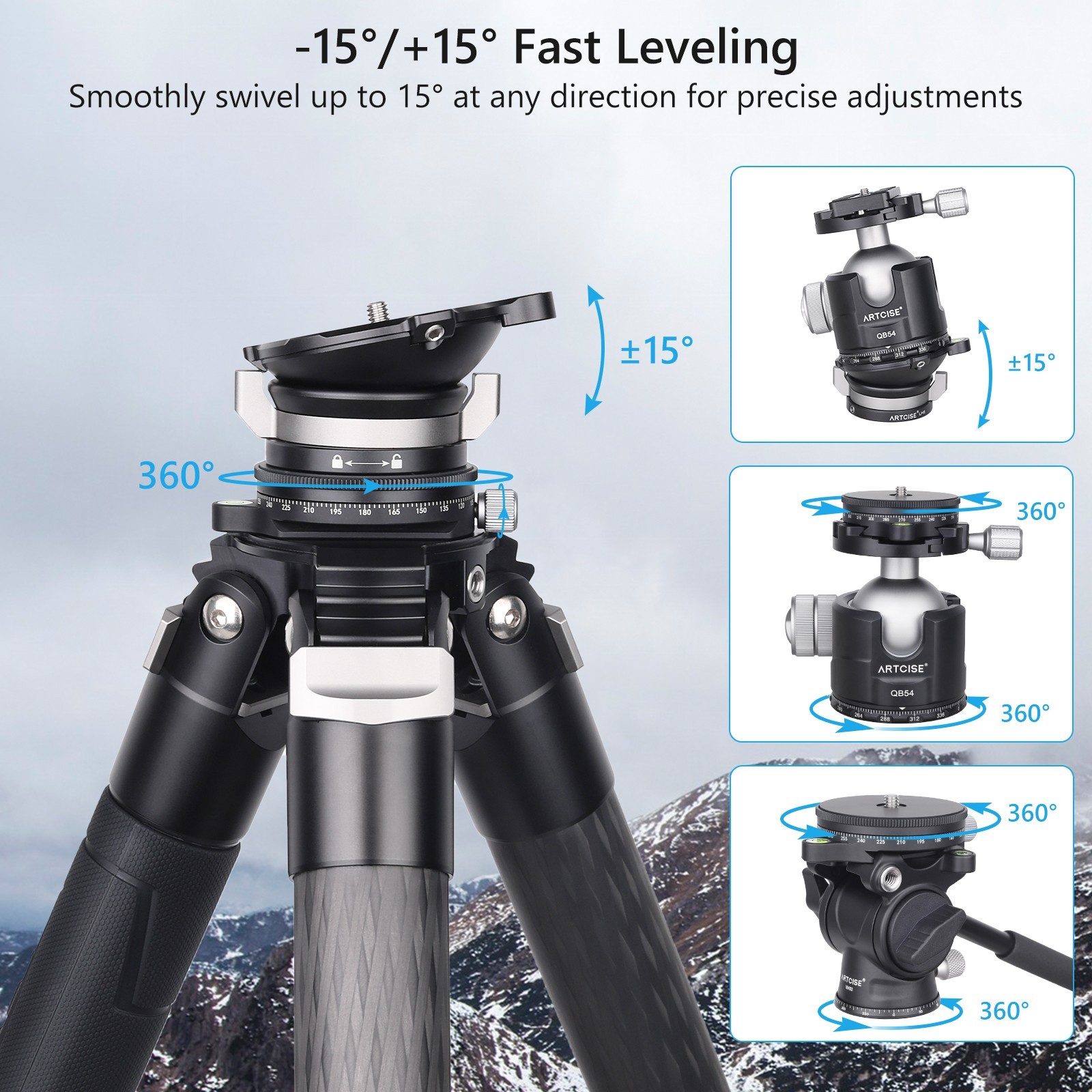 Tripod Leveling Base Camera Leveler Adjusting Plate 360° Panoramic Pan Base