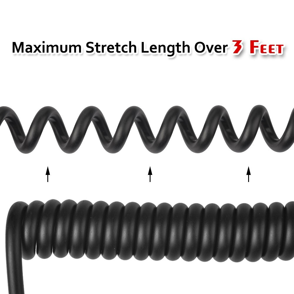 BNC Male to BNC Male 3G/HD SDI Coil Cable 1m for Supports HD-SDI/3G-SDI Video