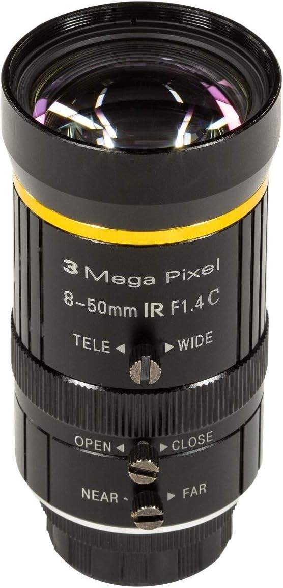 8-50mm C-Mount Zoom Lens for Raspberry Pi HQ Camera, with C-CS Adapter, Indus…