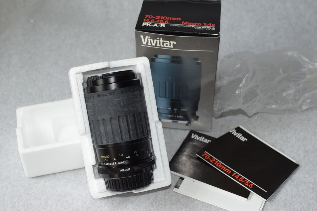 Vivitar 70-210mm F4.5-f5.6 Macro 1:4X Pentax KA Ricoh w/ Box Manual & Inserts