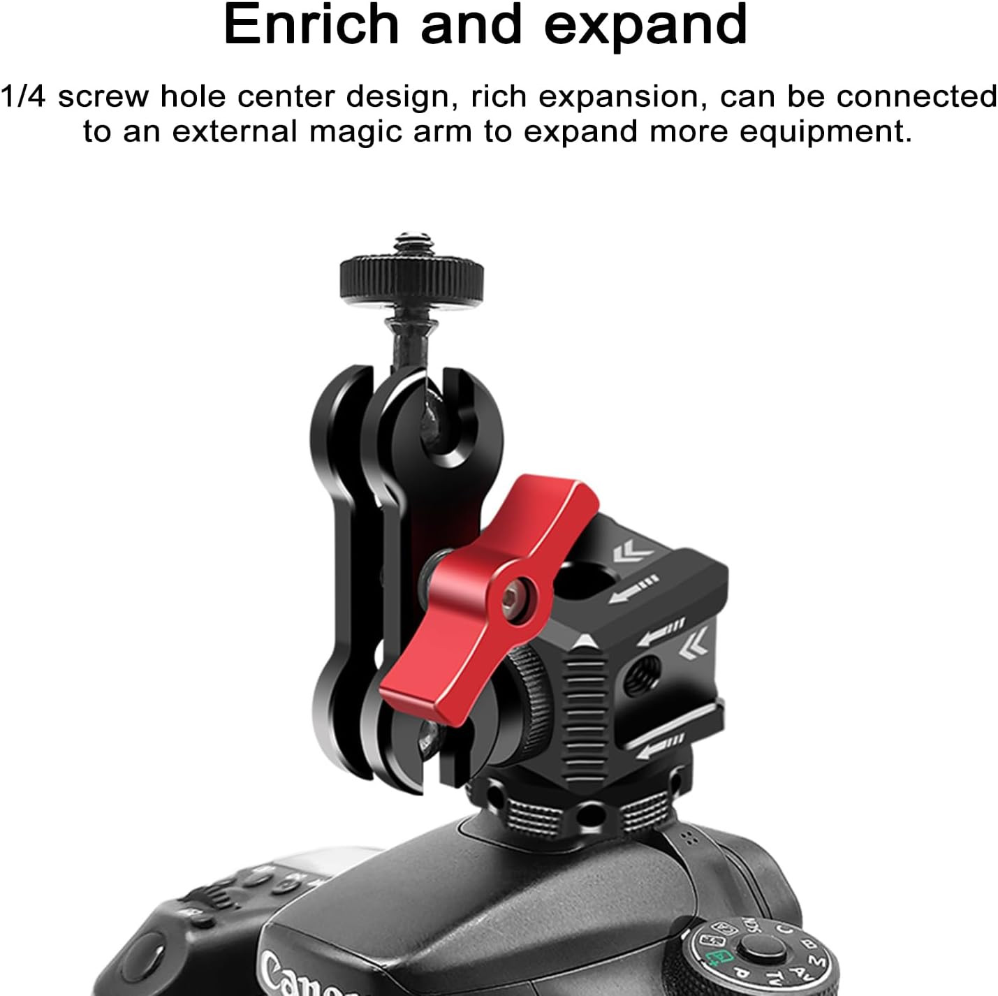 3 Port Cold Shoe Mount with 1/4″-20 Thread for Camera Cage Flash LED Monitor Mic