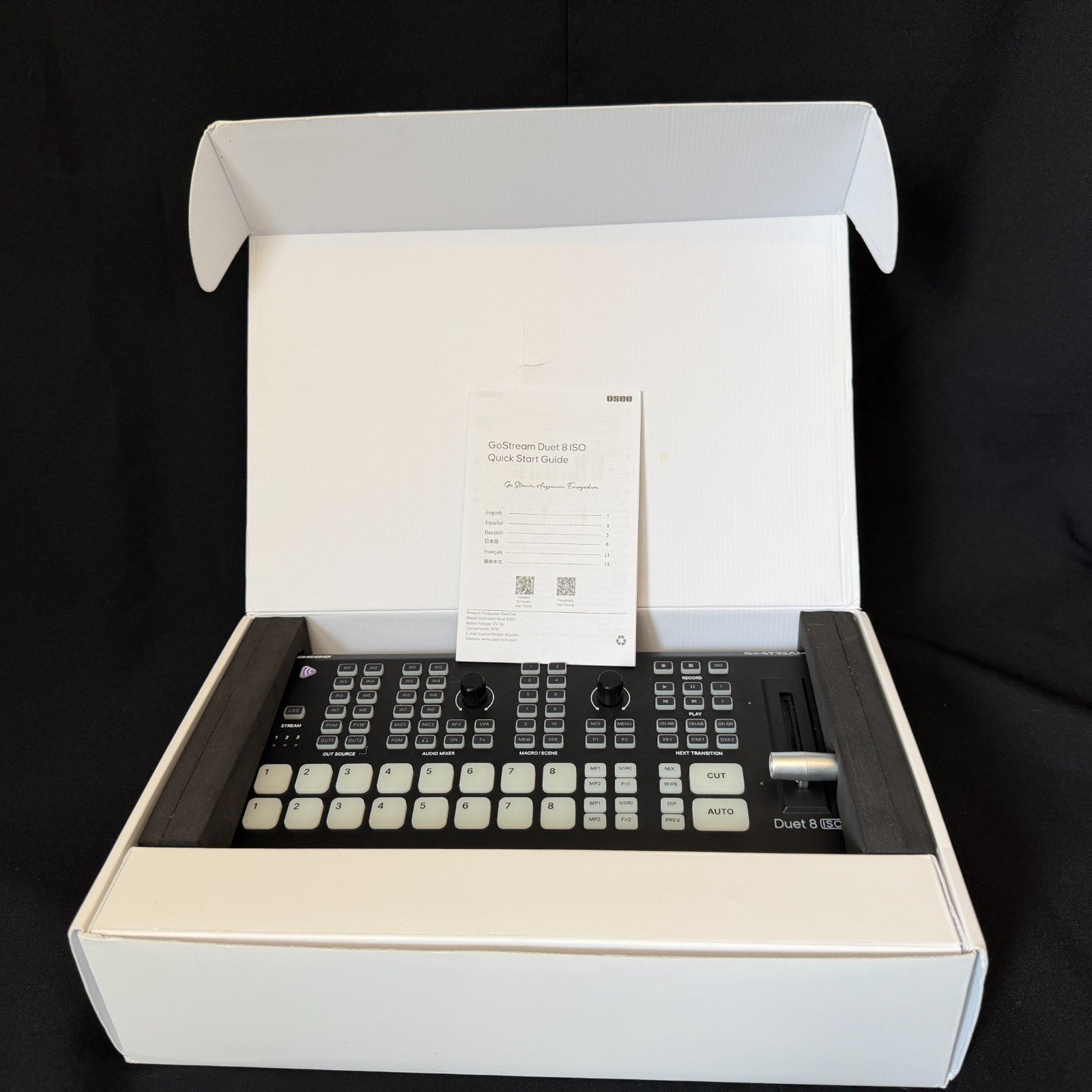 OSEE GoStream Duet 8 ISO Recording 8-CH Video Switcher Control Panel 4xHDMI-SDI