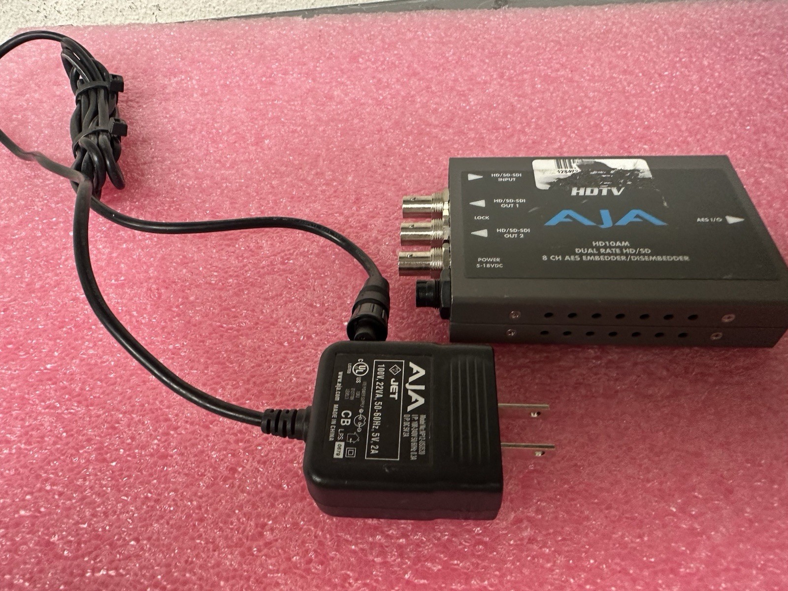 AJA HD10AM HD-SDI 8 Ch Analog Audio Embedder/De-Embedder w/ Power Supply