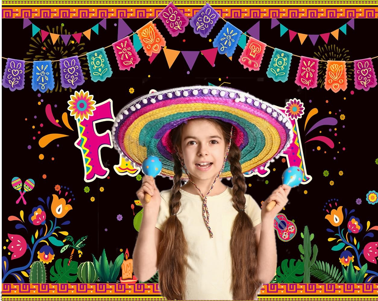 10x8ft Mexican Fiesta Themed Party Backdrop Cinco De Mayo Carnival Decor