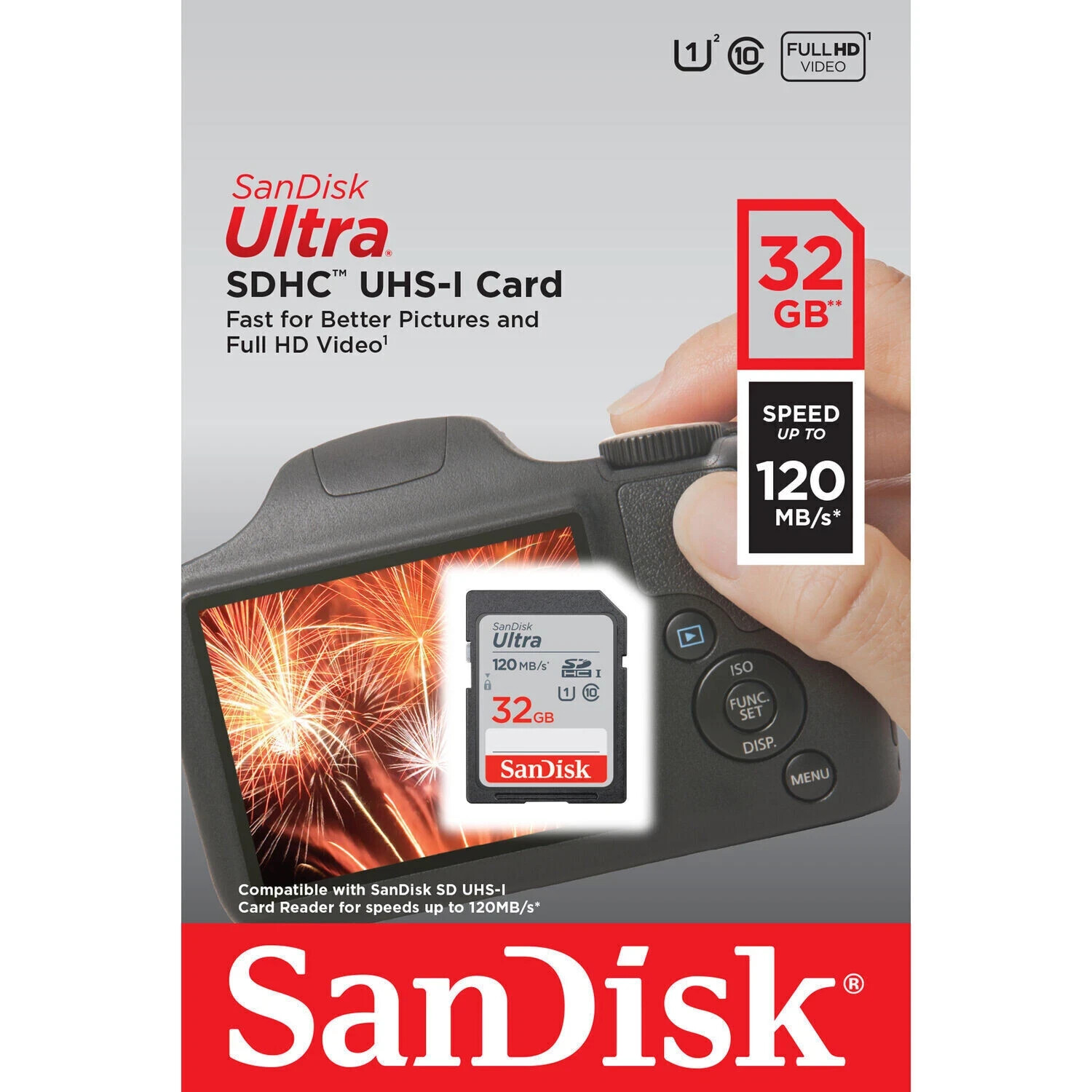 SanDisk Ultra 32GB SDHC UHS-I Memory Card – 120MB/s Full HD – SDSDUN4-032G