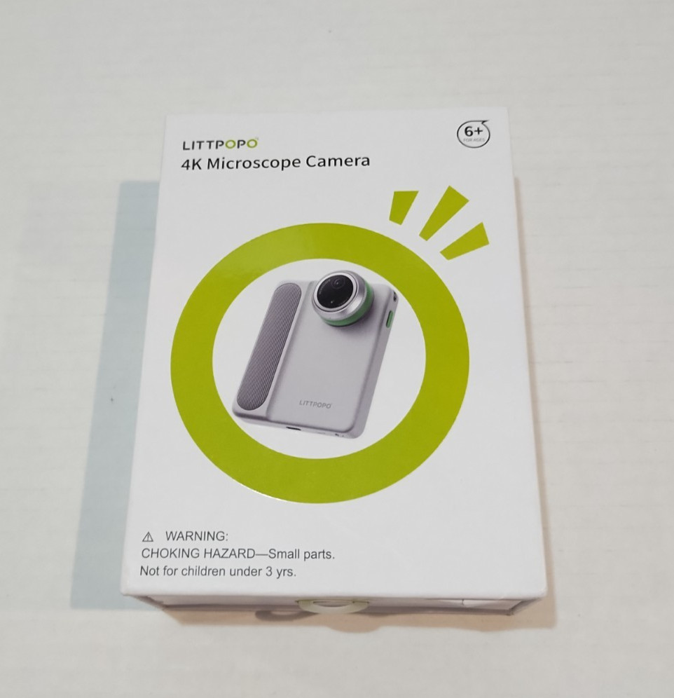 LITTPOPO MicroCam X1 4K Microscope Camera 12MP 400x Zoom 3.5″ Display Silver