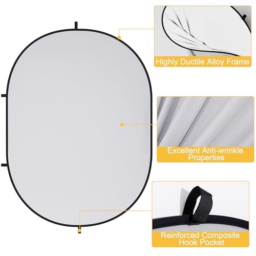 Collapsible Pop-Up Backdrop for Self-Tape Auditions, Professional White/Gray