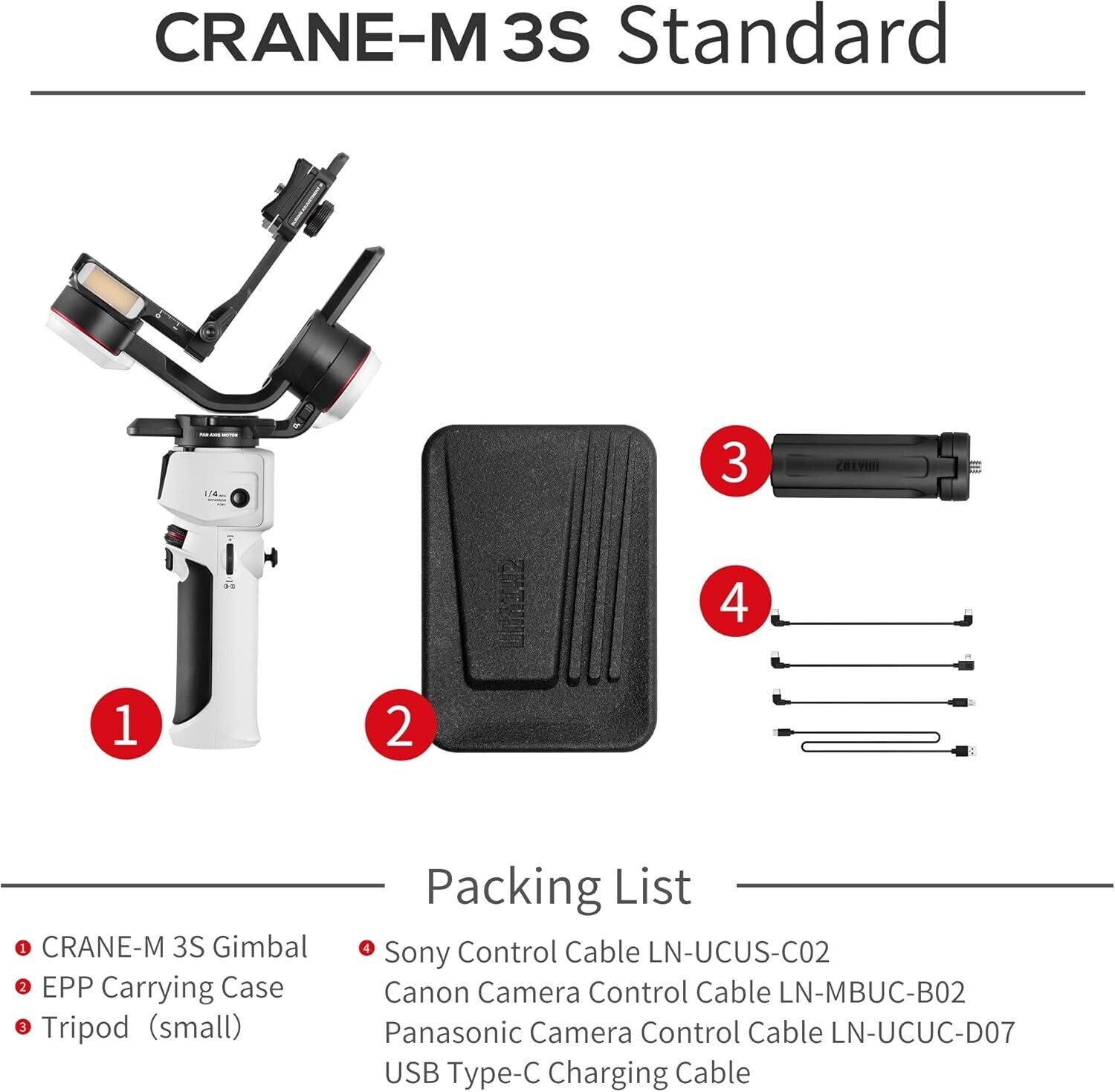 Zhiyun Crane M3S Handheld Gimbal Stabilizer for Smartphone Action Cameras DSLR