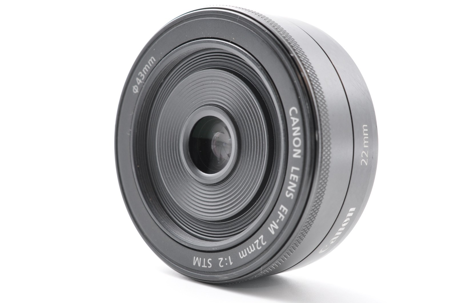 Near Mint Canon EF-M 22mm f/2 STM AF Lens Black EOS EF-M Mount w/ Caps