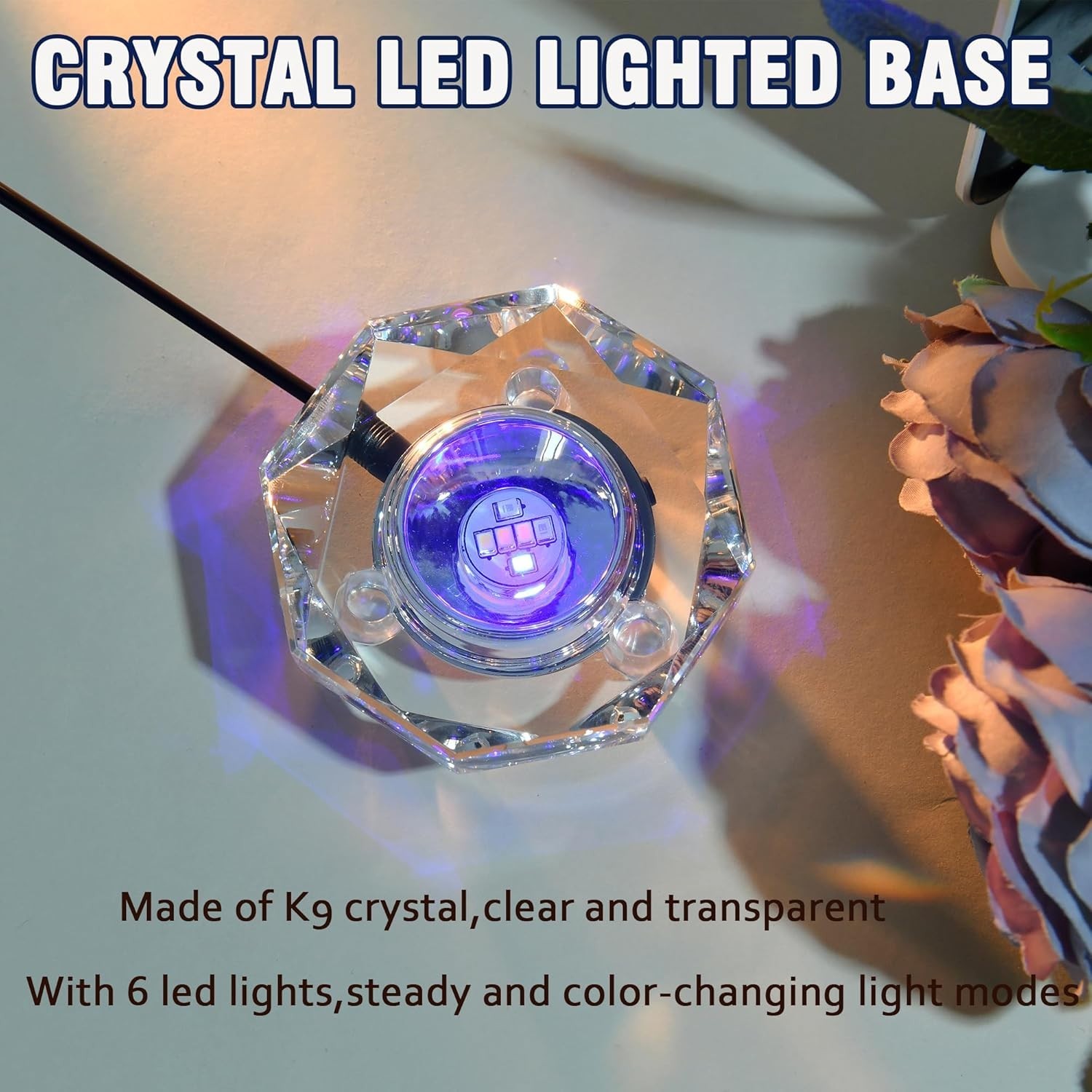 Crystal LED Light Base Multicolor Changing Pedestal Color Show Stand Lighted …