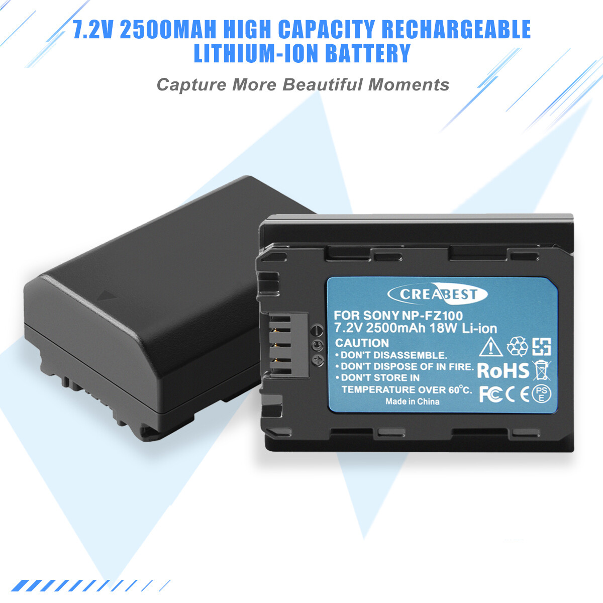 For Sony NP-FZ100 Batteries & Charger Set for A7 III, A7R III/IV, A9S/A9R, A6600