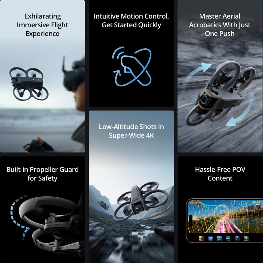 DJI Avata 2 Fly More Combo (3 Batteries) FPV Drove with Camera 4K – Open Box