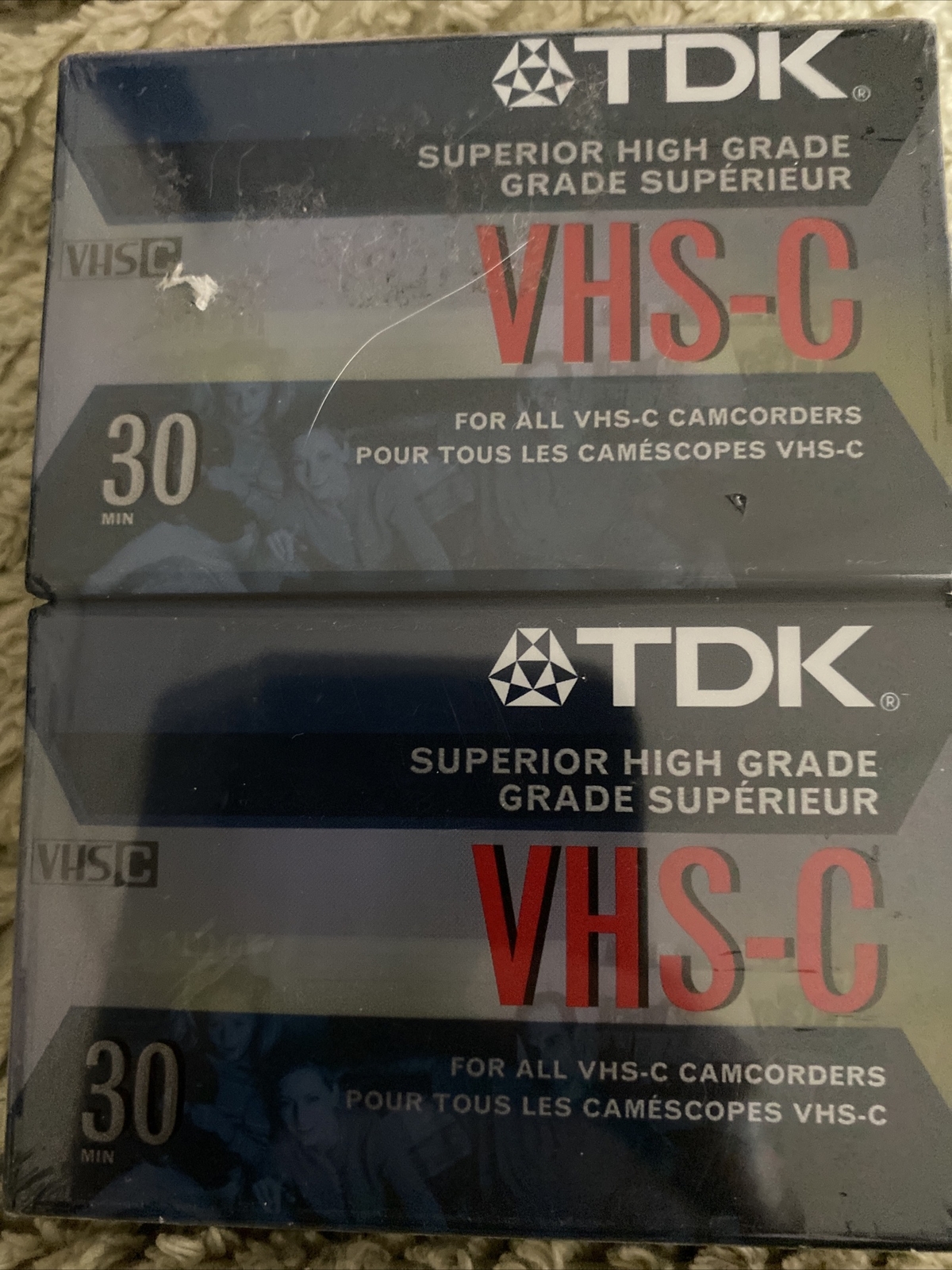 TDK VHS-C 30 Minute Superior High Grade Blank Tapes – Lot of 2 – Sealed