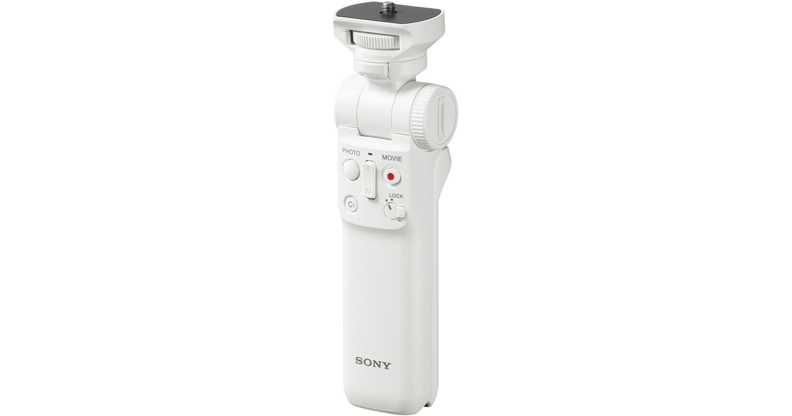 Sony – Wi-Fi Bluetooth Remote with Shooting Grip – White GP-BPT2BT/W2
