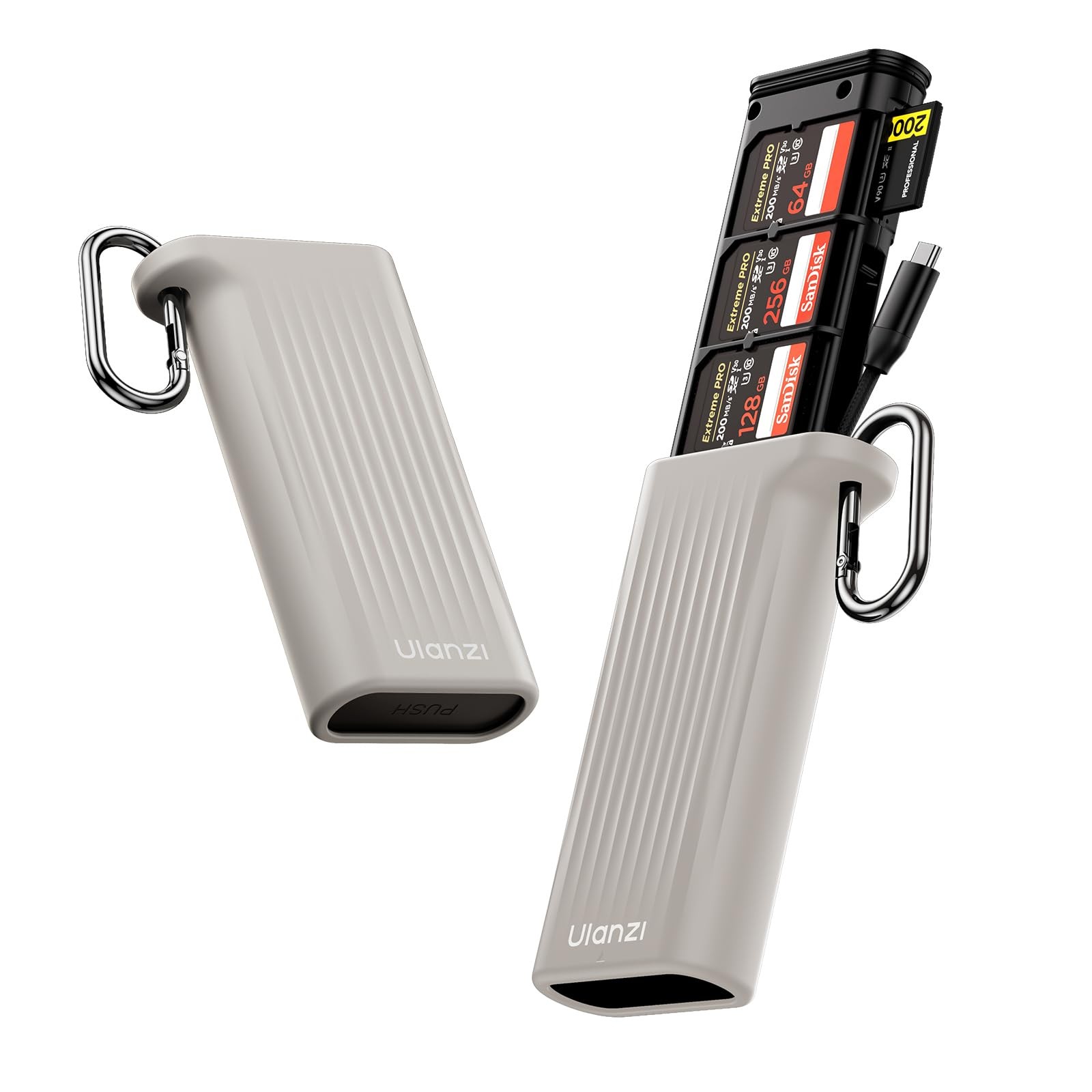 CR2 High-Speed 2-in-1 SD TF Card Reader & Case Holder for SD/TF/Nano SIM Card…