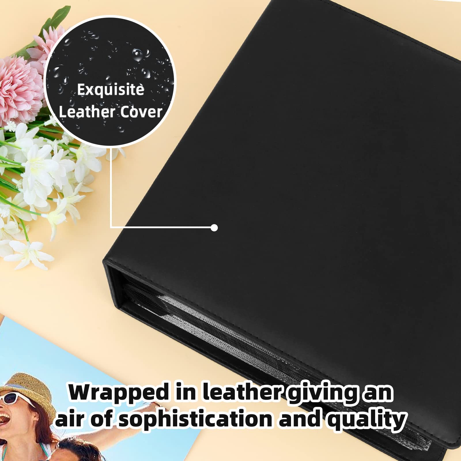 8×10 Photo Album 168 Pockets Holds 168 Photos, Large Capacity Leather Cover F…
