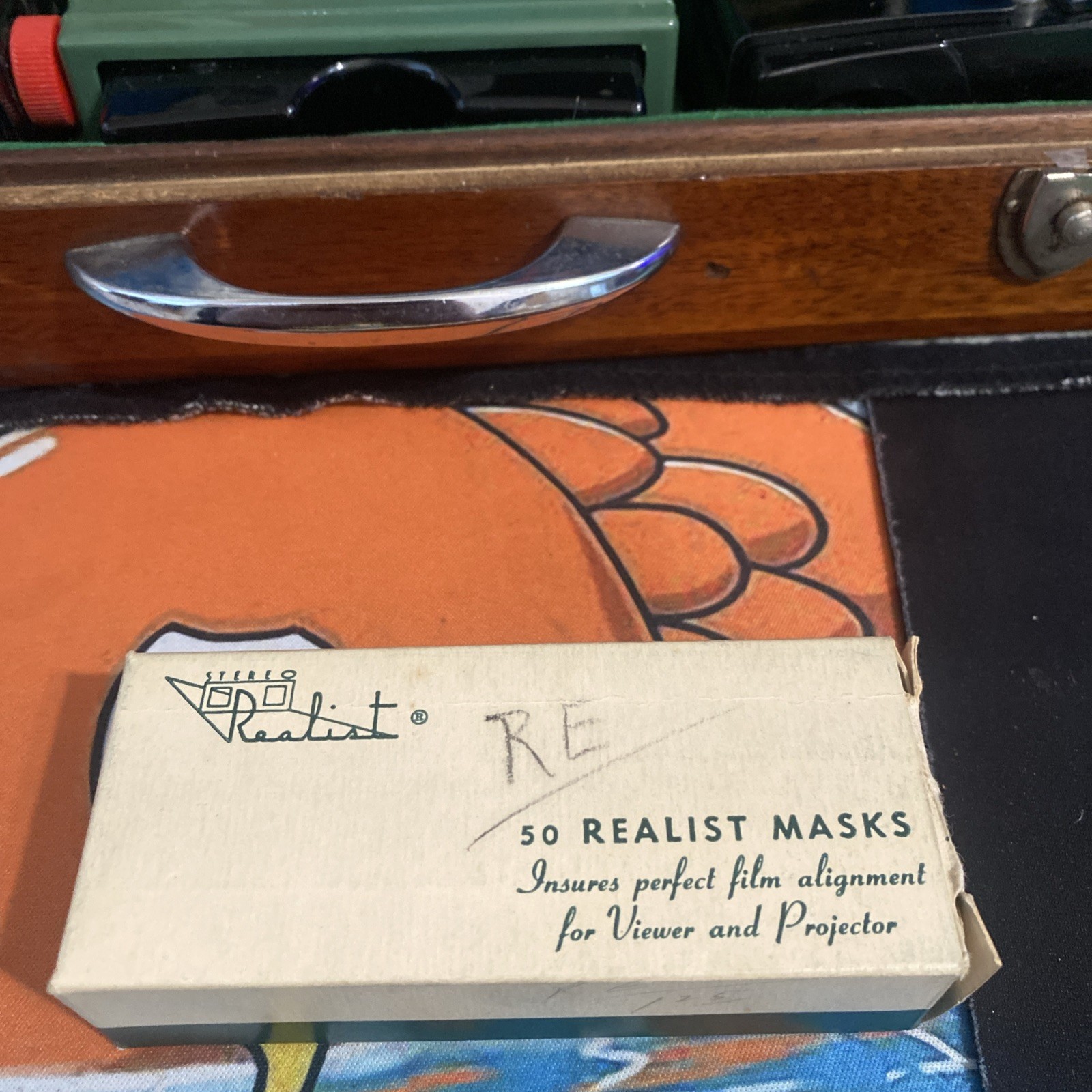 Stereo Realist St 61 X2 St 63 Red Dot 49 slides storage Wooden briefcase case
