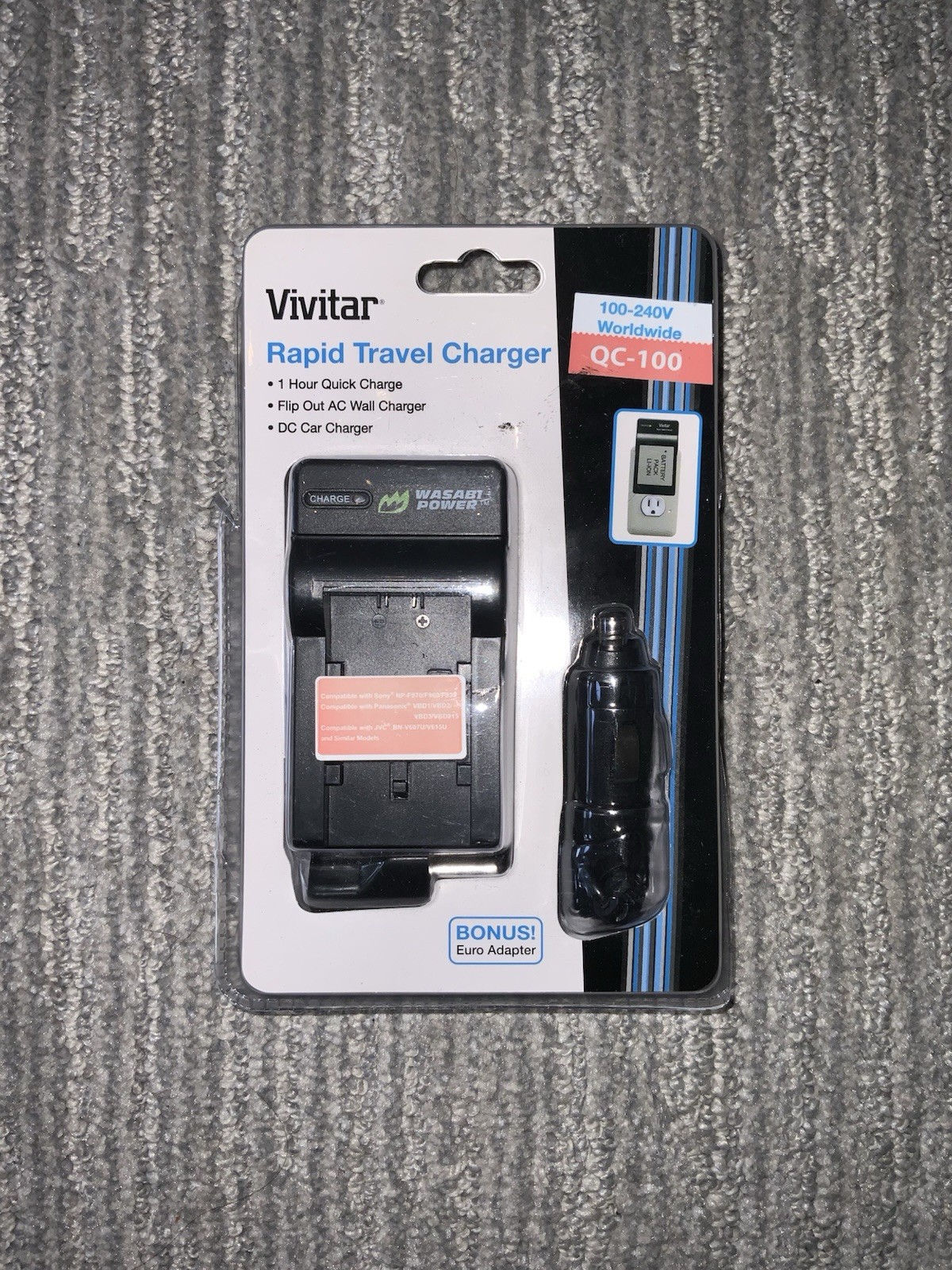 New Vivitar QC-902 Rapid Travel Charger 100-240v Worldwide – 1 Hr Quick Charge