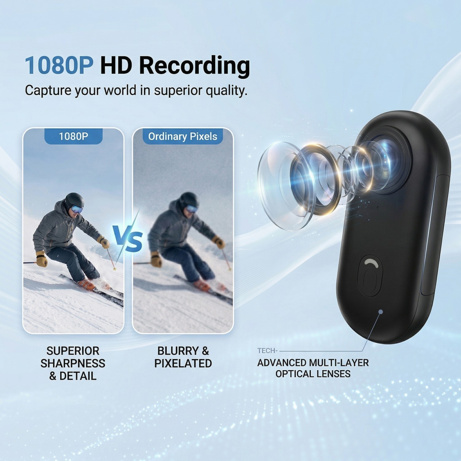 1080P HD Action Camera Motorcycle Helmet Wearable Body Cam for Video Recording