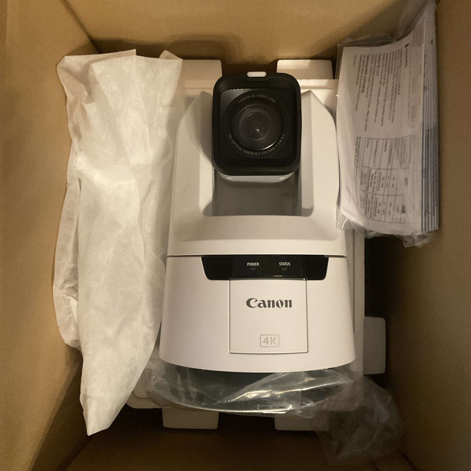 Canon CR-N500 4K NDI PTZ Camera with 15x Zoom and 1.0 CMOS Sensor Titanium White