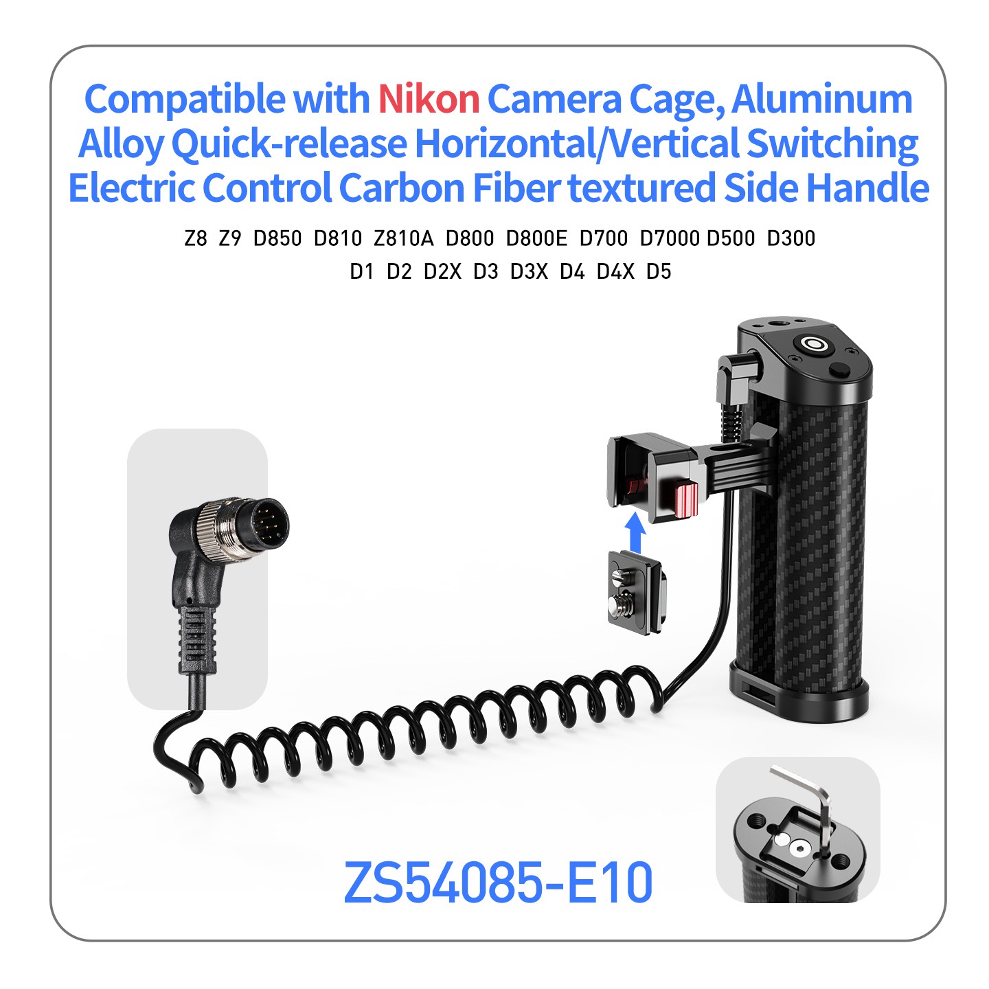 Quick Release Shutter Control Handle for Sony Canon Nikon Camera Cage Handgrip