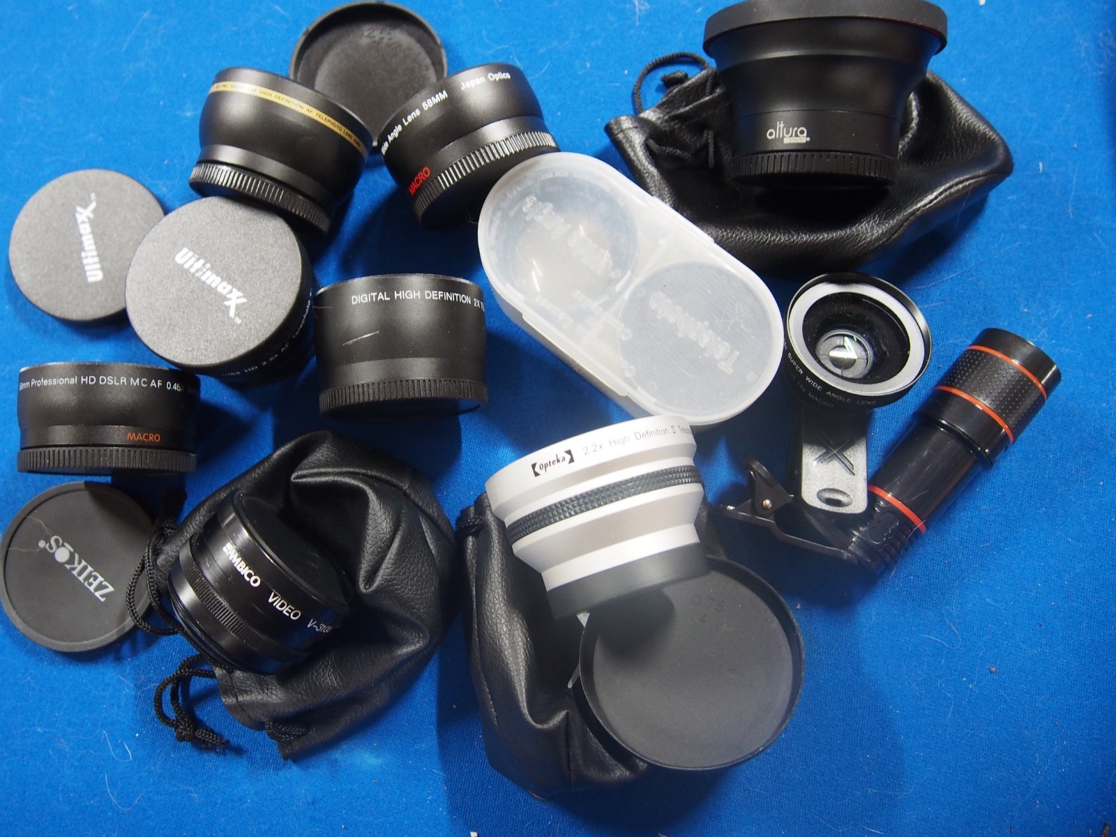 auxiliary camera lens lot utility telephoto macro