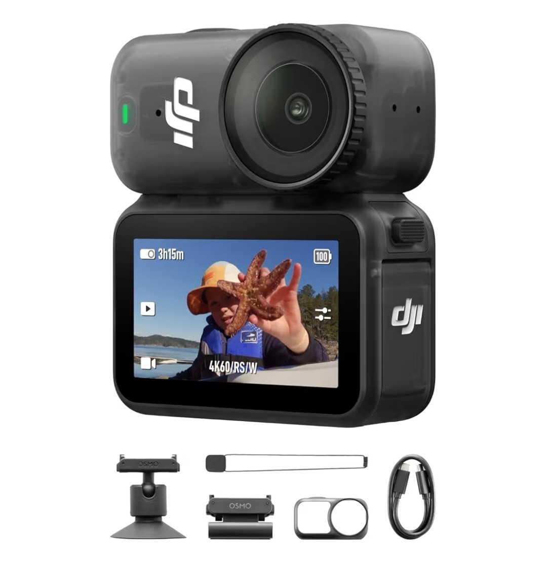 DJI Osmo Nano 4K Action Camera 128GB, Vision Dock, Wi‑Fi, USB‑C, Black