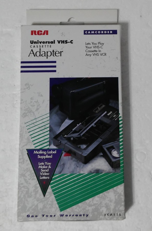 RCA VCA115 Universal VHS-C Cassette Adapter-VCR Vintage Camcorder