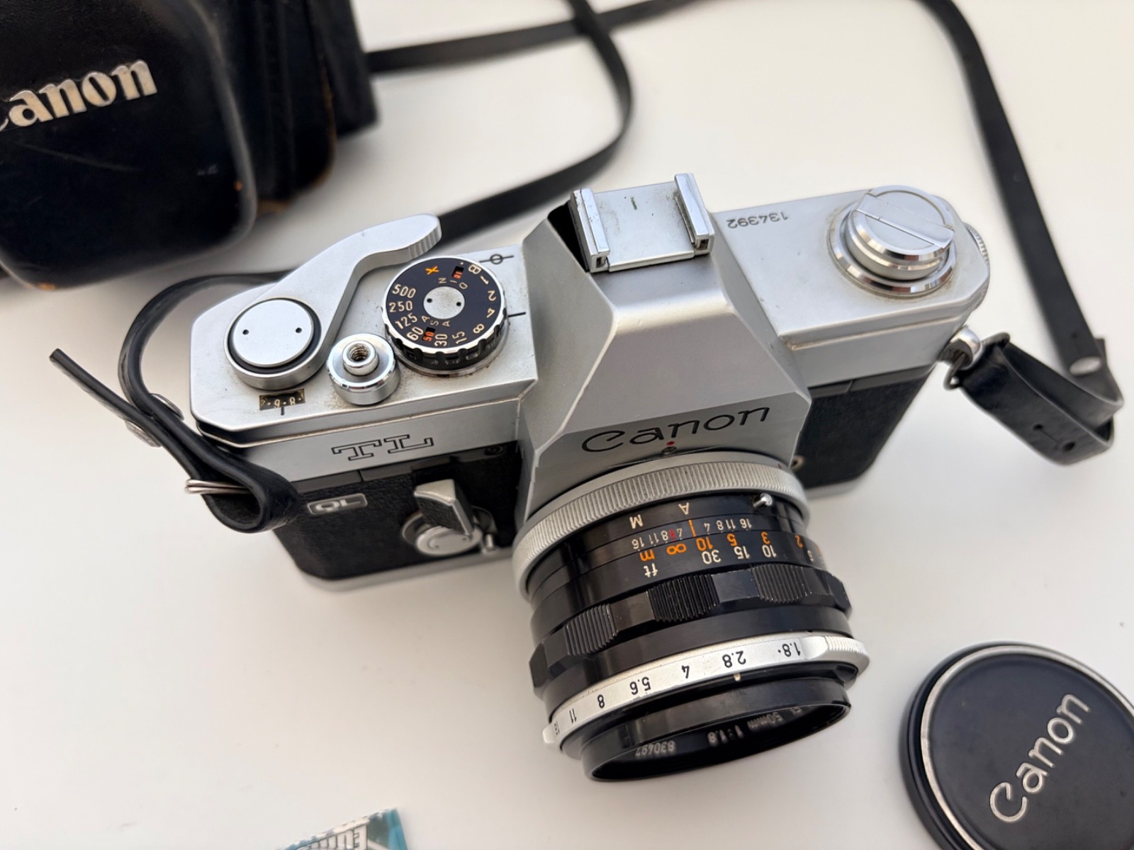 Canon TL QL 35mm SLR Film Camera with Canon 50mm Prime Lens- Tested & Working
