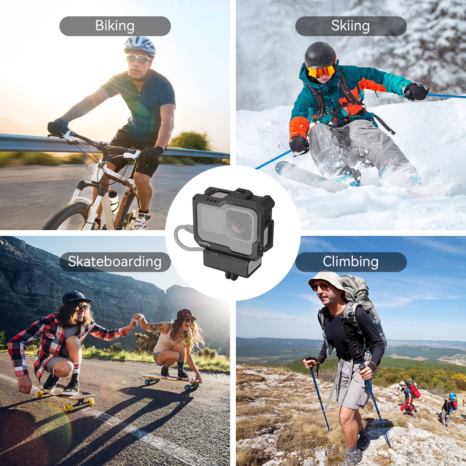 SmallRig Vlog Cage Kit Shoe Mount for GoPro 12 /GoPro HERO11/10/9 Cage -3083C