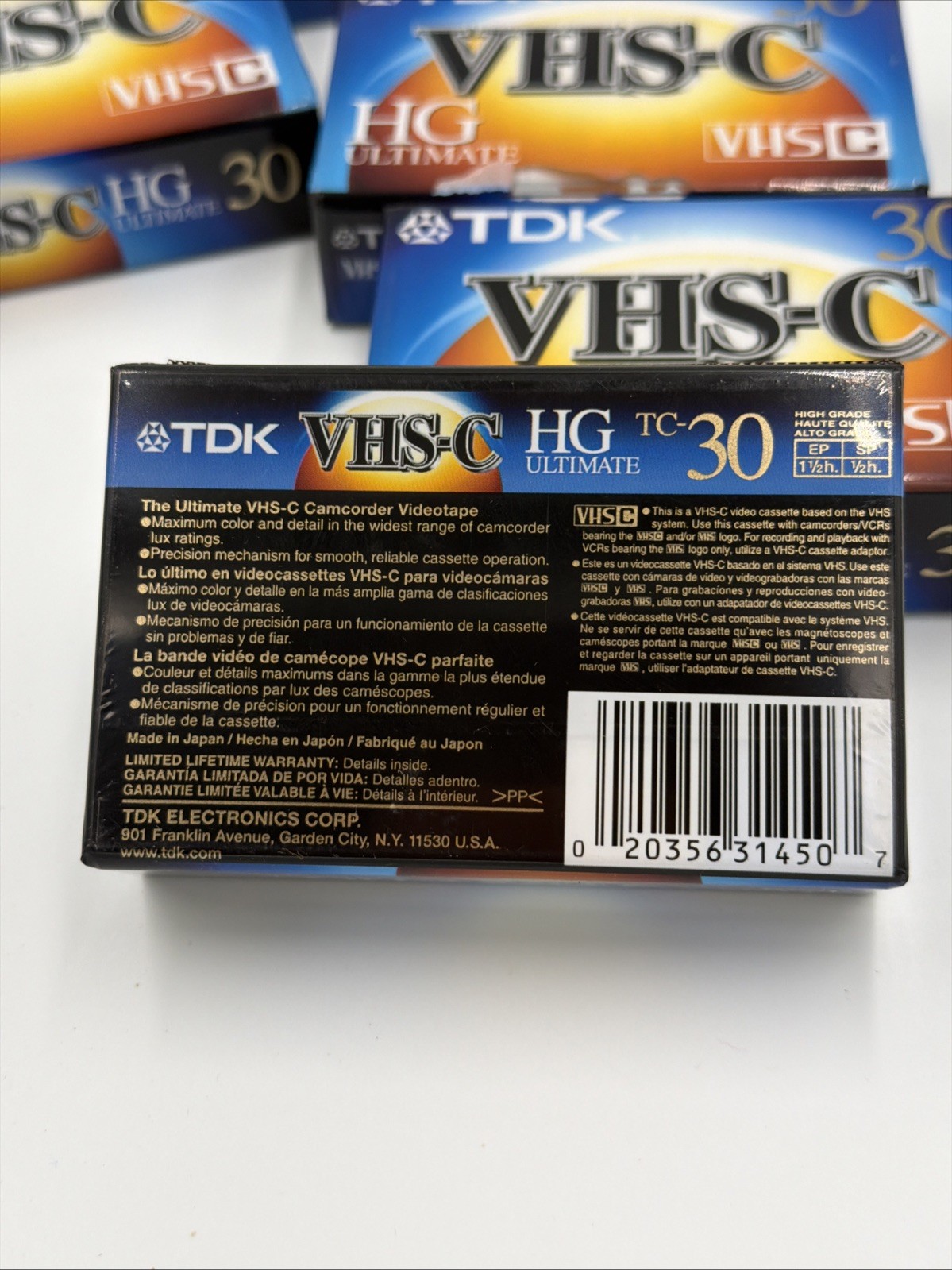 Lot of 5 New TDK TC30 Blank VHS-C Camcorder Video Cassette Tape HG Ultimate