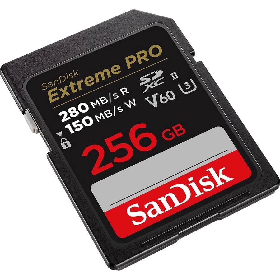 SanDisk 256GB SDXC Extreme Pro 280MB/s UHS-II U3 C10 V60 SD SDSDXEP-256G-GN4IN