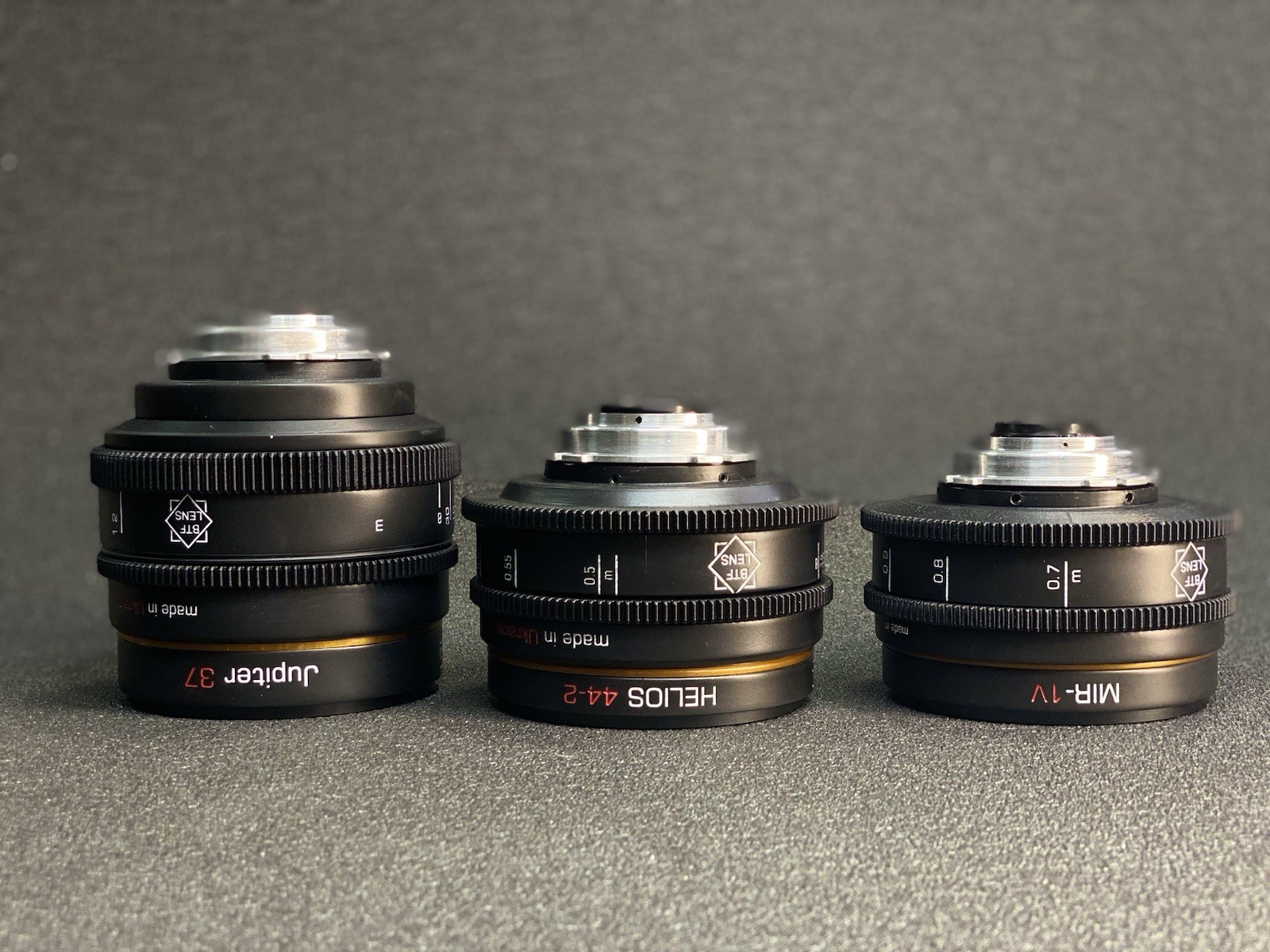 Arri PL SET Rehouse 37 58 135 Soviet HELIOS MIR JUPITER CINE Lenses BTF PL MOUNT