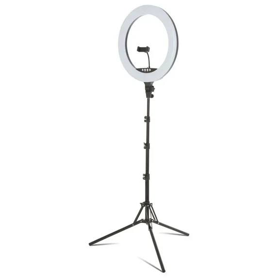 Vivitar 18″ LED RGB Ring Light with Tripod, Phone Holder USB Charging Ports, and