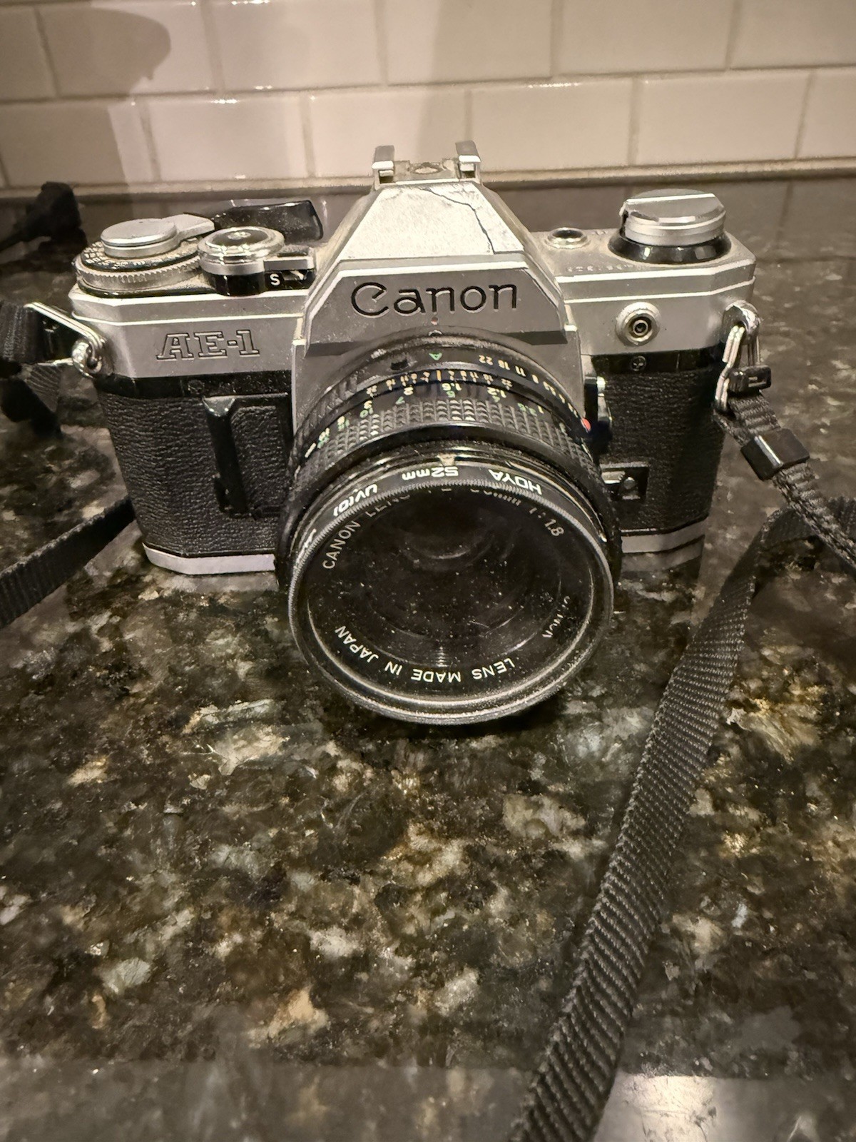 Vintage Canon AE-1 35mm SLR Film Camera Body Chrome Untested For Parts Repair